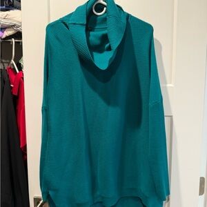 Cowl neck Teal Women's Sweater